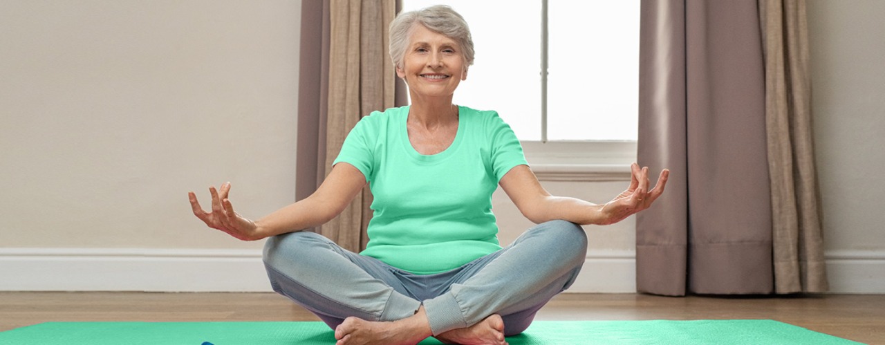 ioga na progressão do anti-envelhecimento